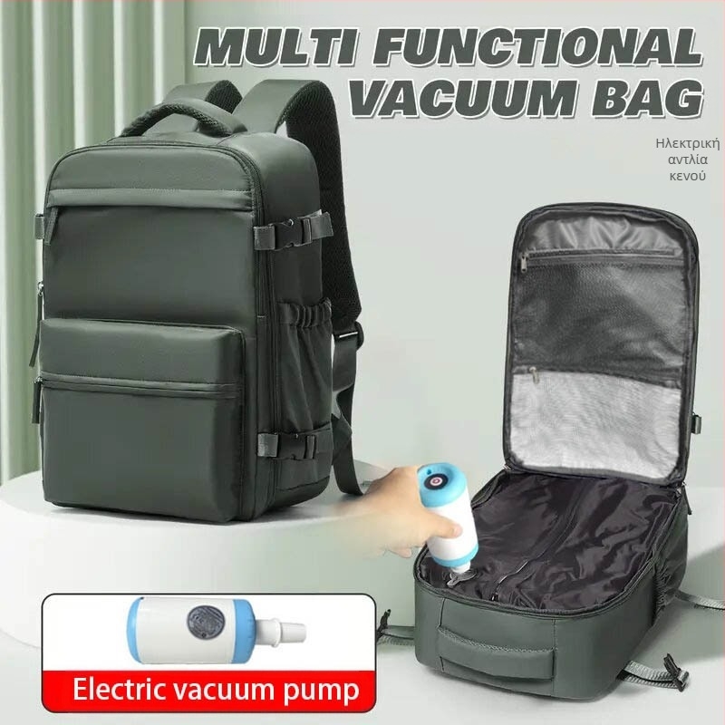 Unisex σακίδιο πλάτης με κενού-συμπίεση για φορητό υπολογιστή, για επιχειρηματικά ταξίδια; χωρητικότητα 36–55 L; Oxford ύφασμα; αδιάβροχο; χωράει φορητό έως 16 ιντσών