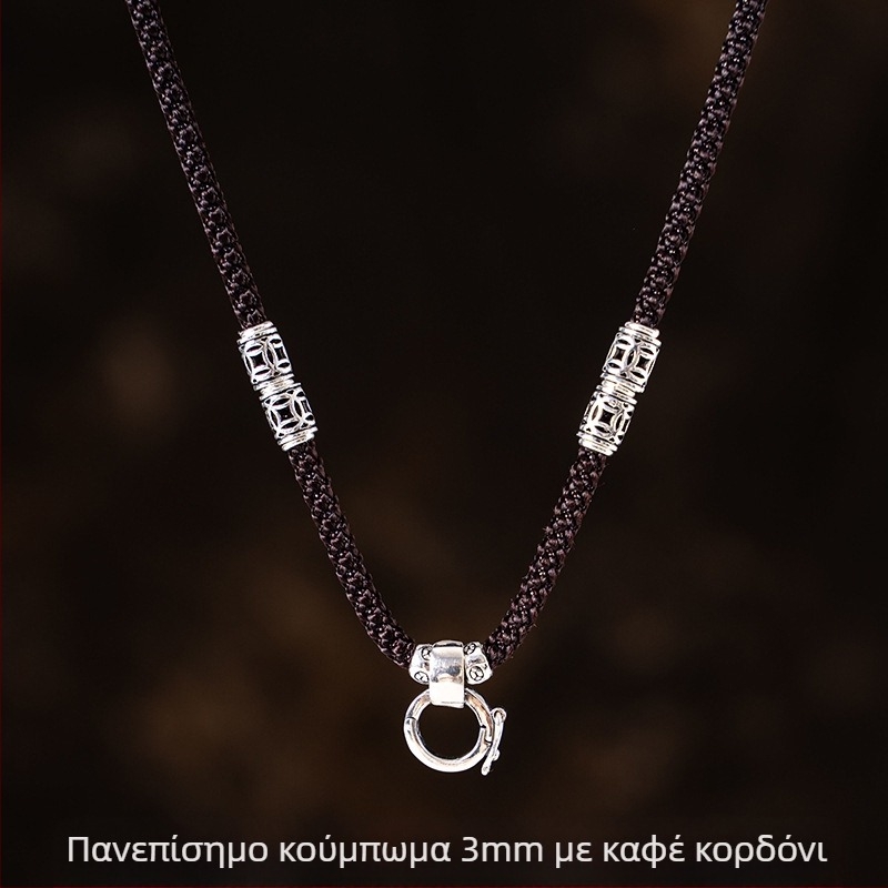 Unisex κολιέ με μενταγιόν, αγκράφα και σκοινώδη αλυσίδα Passepartout (Υλικό: Ασημένια διακοσμητικά; Προέλευση: Γενική χρήση; Μάρκα: Άλλο; Ποιότητα πολύτιμου μετάλλου: Άλλο; Έτος/Σεζόν: Άλλο)