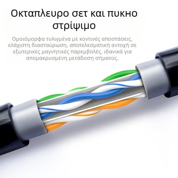 Εξωτερικό Cat6e μη θωρακισμένο καλώδιο δικτύου – 1000 Mbps, 1,24 Gbps μεταφοράς δεδομένων, -20 έως 80 °C, αντοχή έλξης 80 N