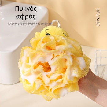 Μπαλάκι μπάνιου σε σχήμα πάπιας με απαλό σφουγγάρι τύπου λουλουδιού και διχτυωτό αφρό, μεγάλο, ανθεκτικό, υψηλής ποιότητας.