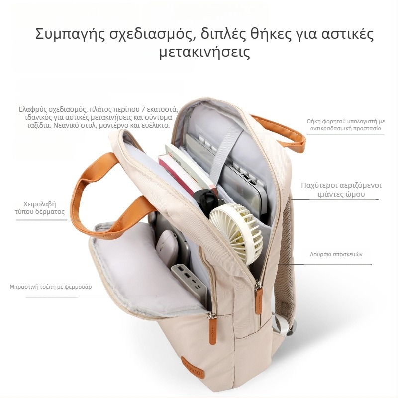 Σακίδιο πλάτης για φορητό υπολογιστή με προστασία από αερόμαξιλαράκι, κατάλληλο για 13,3/14/15,6 ιντσών, συμβατό με Lenovo, Apple, Dell