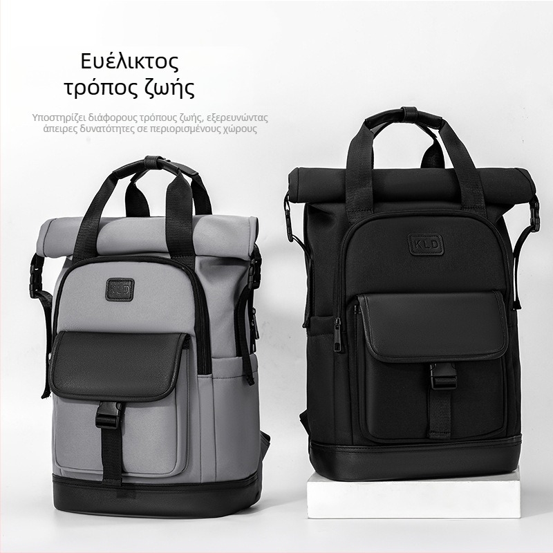 2025 Νέο casual σακίδιο με roll-top, αδιάβροχο, μεγάλη χωρητικότητα, για φορητό 16 ιντσών, ανδρικό σακίδιο ταξιδιού