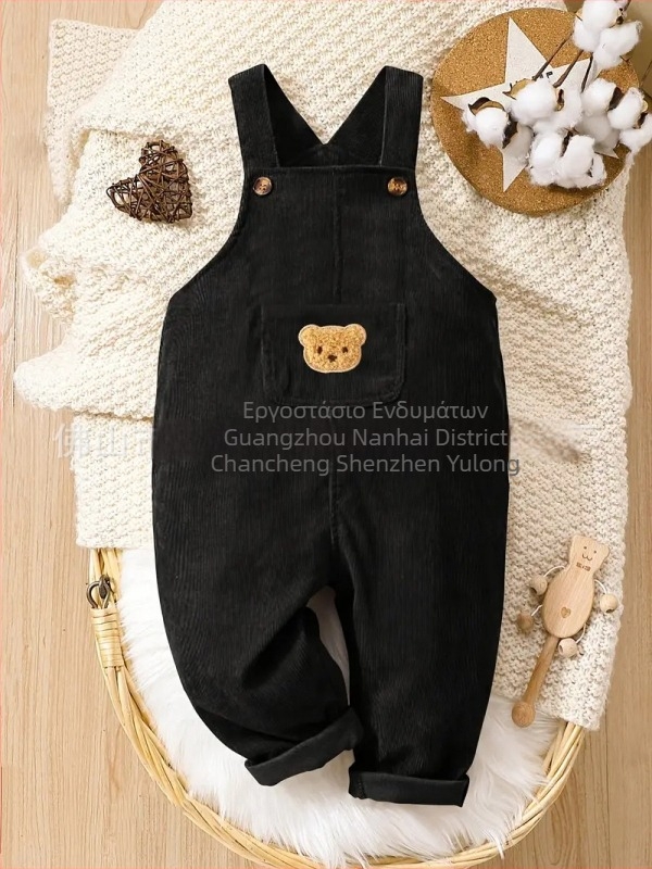 Corduroy cargo παντελόνια για αγόρια, μονόχρωμα, casual στυλ για άνοιξη και φθινόπωρο, πλένονται στο πλυντήριο, κατάλληλα για υπαίθριες δραστηριότητες