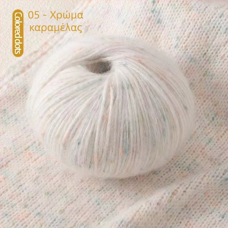 Νήμα mohair με πολύχρωμες κουκκίδες, μεσαίου πάχους, για DIY πλέξιμο – πουλόβερ και σακάκια φθινοπωρο-χειμώνα