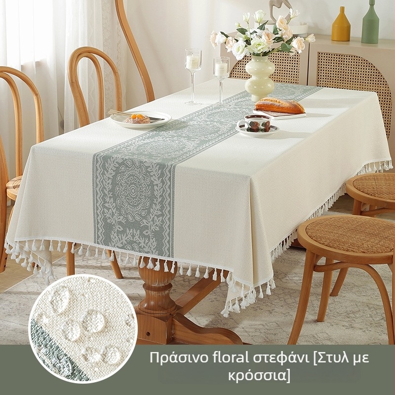 Τραπεζομάντηλο σε σκανδιναβικό στυλ, αδιάβροχο με εμφάνιση βαμβακιού και λινού, ανθεκτικό σε λάδι και φθορά, ορθογώνιο, γεωμετρικό σχέδιο