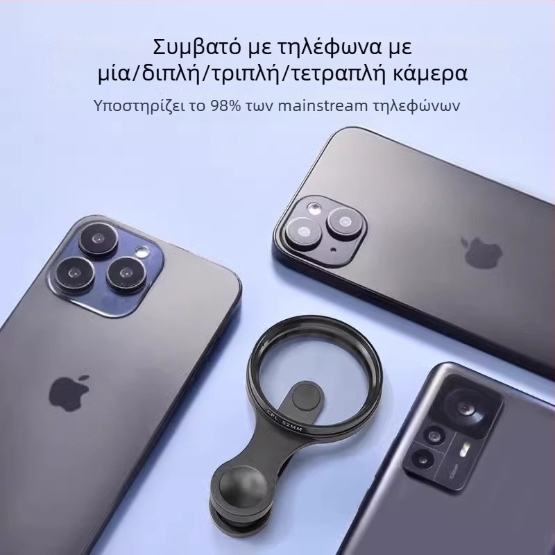 Πολωτικός φακός για κινητό με κλιπ, εξάλειψη αντανακλάσεων, HD φίλτρο.