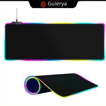 Μεγάλη LED φωτιζόμενη επιφάνεια ποντικιού με RGB φωτισμό, γκέιμινγκ desk mat για πληκτρολόγιο και ποντίκι, μονής όψης υφασμάτινη επιφάνεια, στήριξη καρπού, προσαρμογή λογότυπου