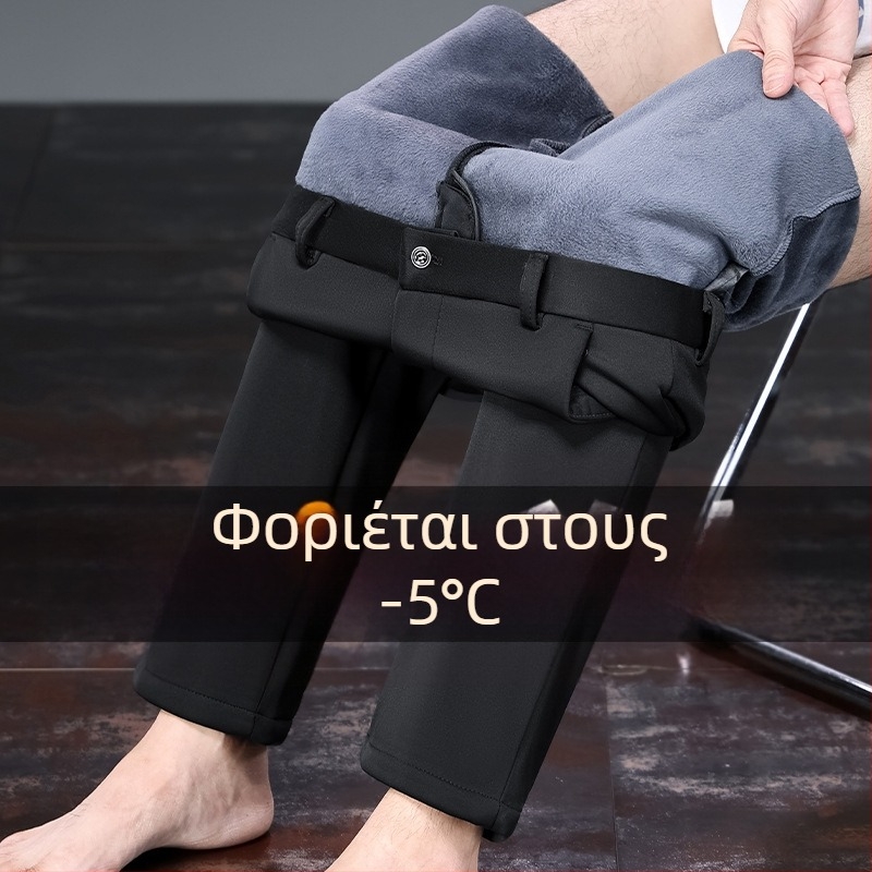 Beaver Velvet ανδρικά casual παντελόνια, ίσια γραμμή, ελαστικότητα τετραπλής κατεύθυνσης, μονόχρωμα, φθινοπωρινό-χειμερινό 2025