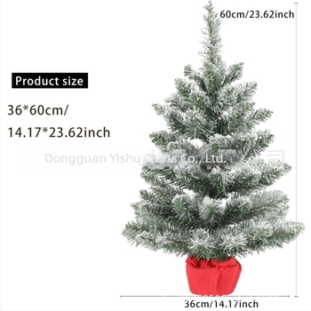 60 cm Χριστουγεννιάτικο δέντρο με χιόνι, επιτραπέζιο διακοσμητικό PVC για οικία, καφέ, κατάστημα και σχολείο
