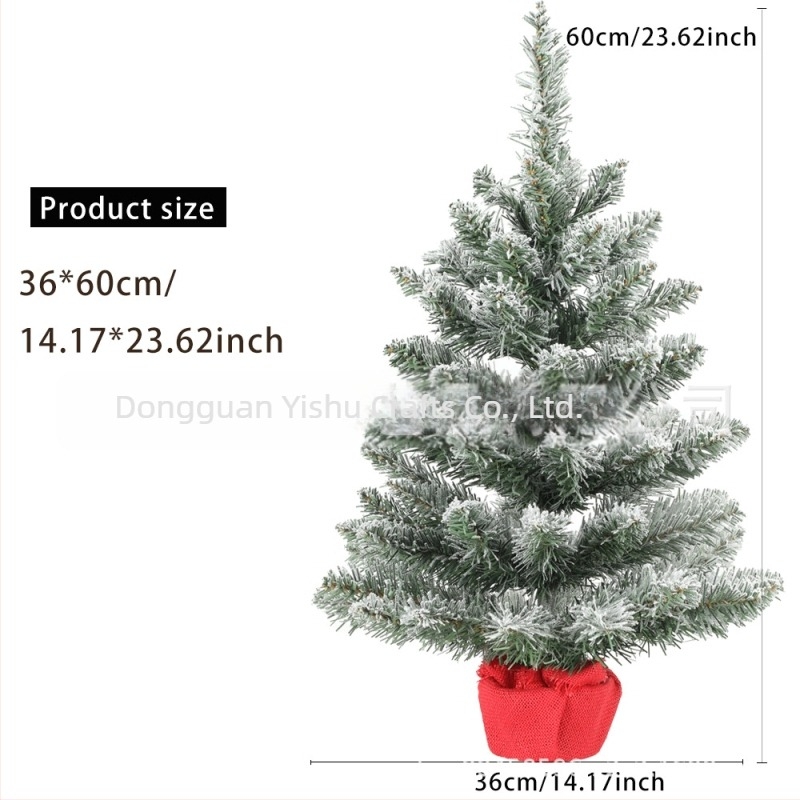 60 cm Χριστουγεννιάτικο δέντρο με χιόνι, επιτραπέζιο διακοσμητικό PVC για οικία, καφέ, κατάστημα και σχολείο