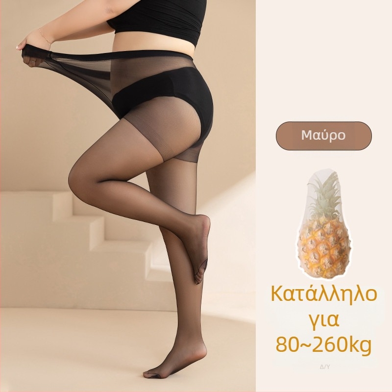 Καλσόν σε μεγάλο μέγεθος για γυναίκες, προστασία από σκίσιμο, καλοκαιρινά λεπτά, μαύρο nude χρώμα