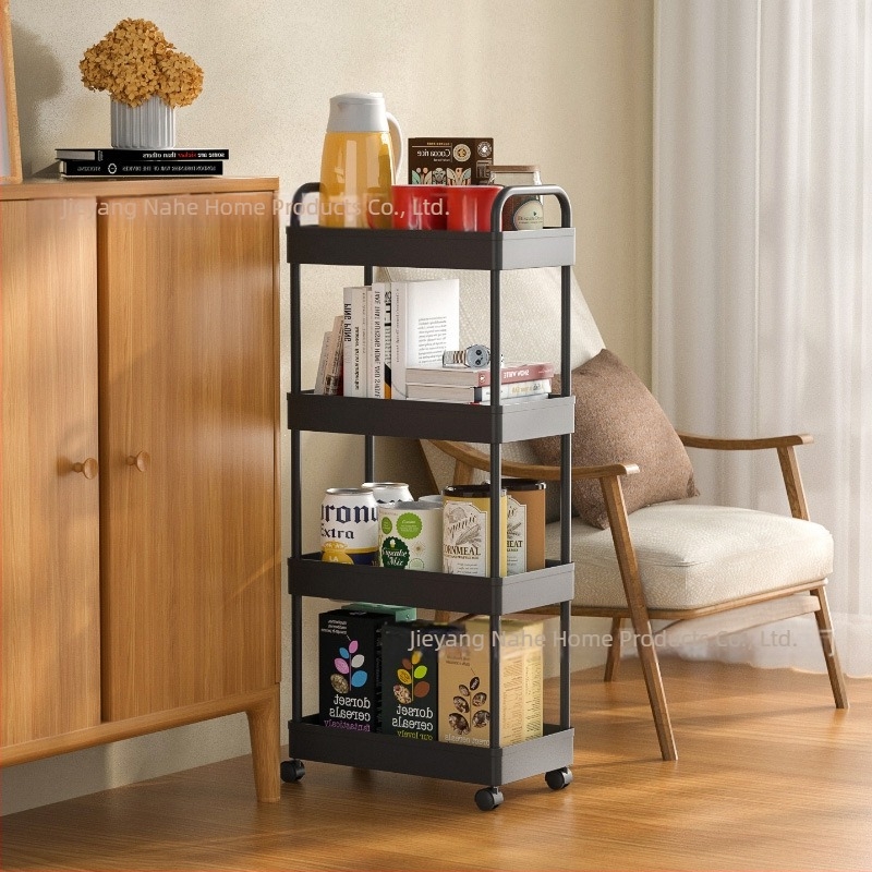 Ράφι αποθήκευσης κουζίνας σε δάπεδο για λαχανικά, κινητό καρότσι αποθήκευσης