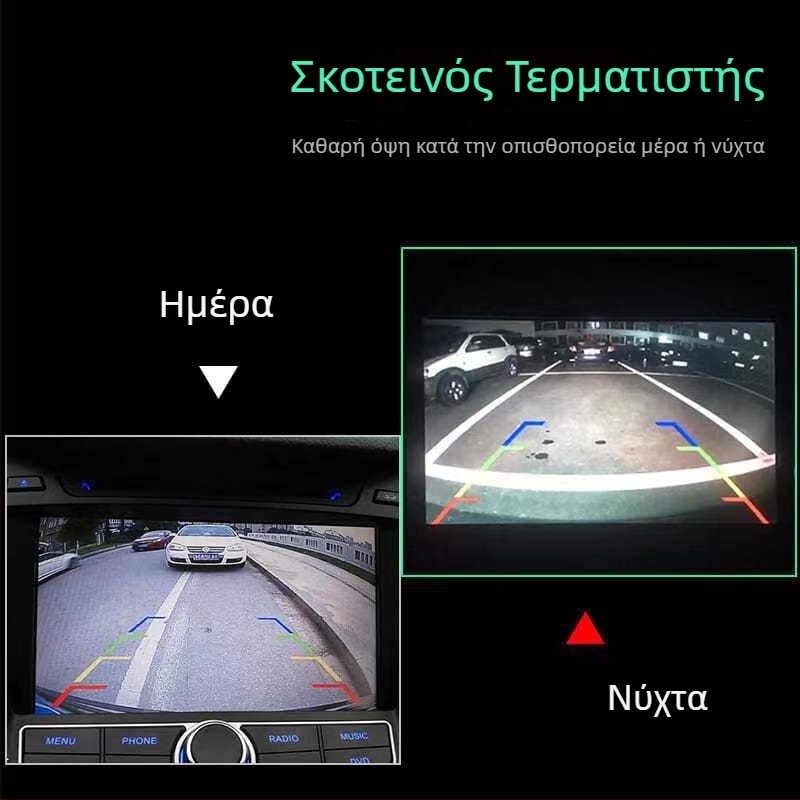 Κάμερα AHD με φακό fisheye, νυχτερινή όραση σε χαμηλό φωτισμό, υπερυψηλής ευκρίνειας, κάμερα οπισθοπορείας με ευρύ οπτικό πεδίο για αυτοκίνητο