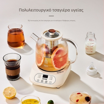 Όλα-σε-ένα γυάλινο ποτ υγείας για βράσιμο και έγχυση τσαγιού, 1 L, ψηφιακός θερμοστάτης, 220 V, 400–500 W, αποσπώμενο καπάκι