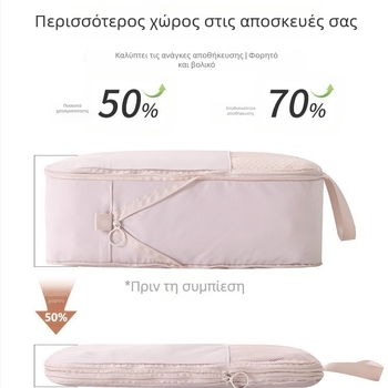 Τσάντα αποθήκευσης ταξιδιού με συμπίεση για ρούχα, παπούτσια και εσώρουχα – πολυλειτουργικός οργανωτής