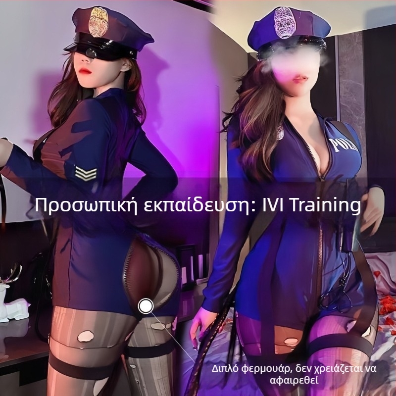 Plus-Size σέξι αστυνομικός cosplay για νυχτερινό κλαμπ – στολή σε βασιλικό στυλ, ολόσωμο στενό bodysuit