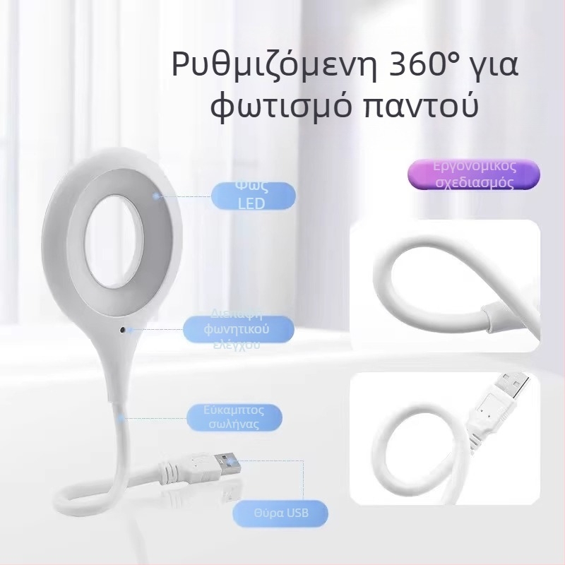 Λαμπτήρας γραφείου με AI φωνητικό έλεγχο, USB τροφοδοσία, αισθητή νυχτερινή λάμπα, ενσωματωμένος φωτιστικός Κομοδίνου
