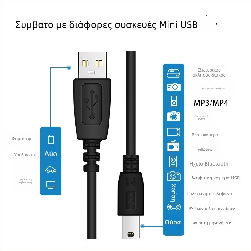 1 m USB καλώδιο δεδομένων με επεκτεινόμενη κεφαλή, θύρα V3 – παχύ καλώδιο φόρτισης για παλιές Android συσκευές και MP3 players