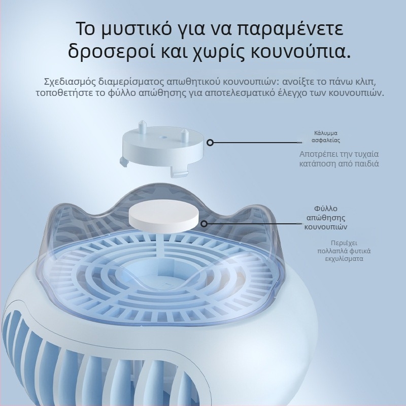 Νέος φορητός ανεμιστήρας σε σχήμα χταποδιού για καρότσι μωρού — συμπαγής επαναφορτιζόμενος μίνι ανεμιστήρας USB για εξωτερικούς χώρους και οικιακή χρήση
