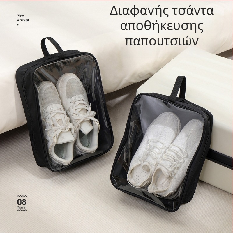 Διαφανής θήκη αποθήκευσης παπουτσιών με ορατό διαμέρισμα, προστατευτική θήκη από σκόνη με φερμουάρ για ταξίδια