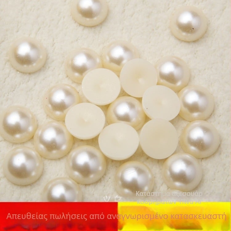 3–20 mm επίπεδη βάση ημισφαριού ABS αντίγραφο μαργαριριού, χωρίς τρύπα, μπεζ ημι-μαργαριτάρι, για DIY μανικιούρ και αξεσουάρ κινητών