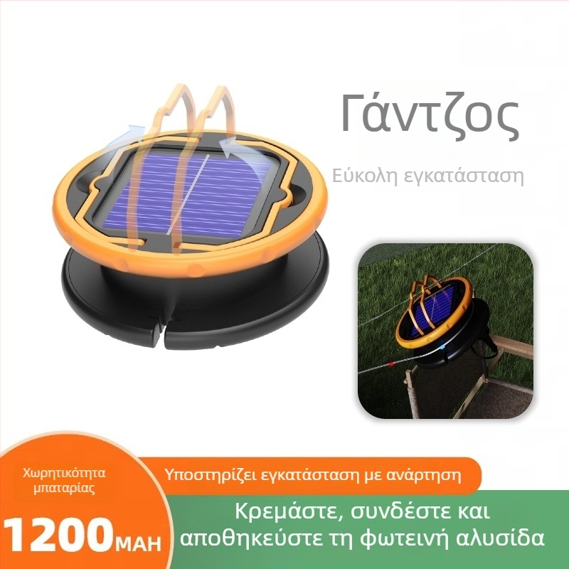 Ηλιακές LED σειρές φώτων με πολύχρωμα φώτα για εξωτερικούς χώρους, αδιάβροχες για κατασκήνωση και αυλή