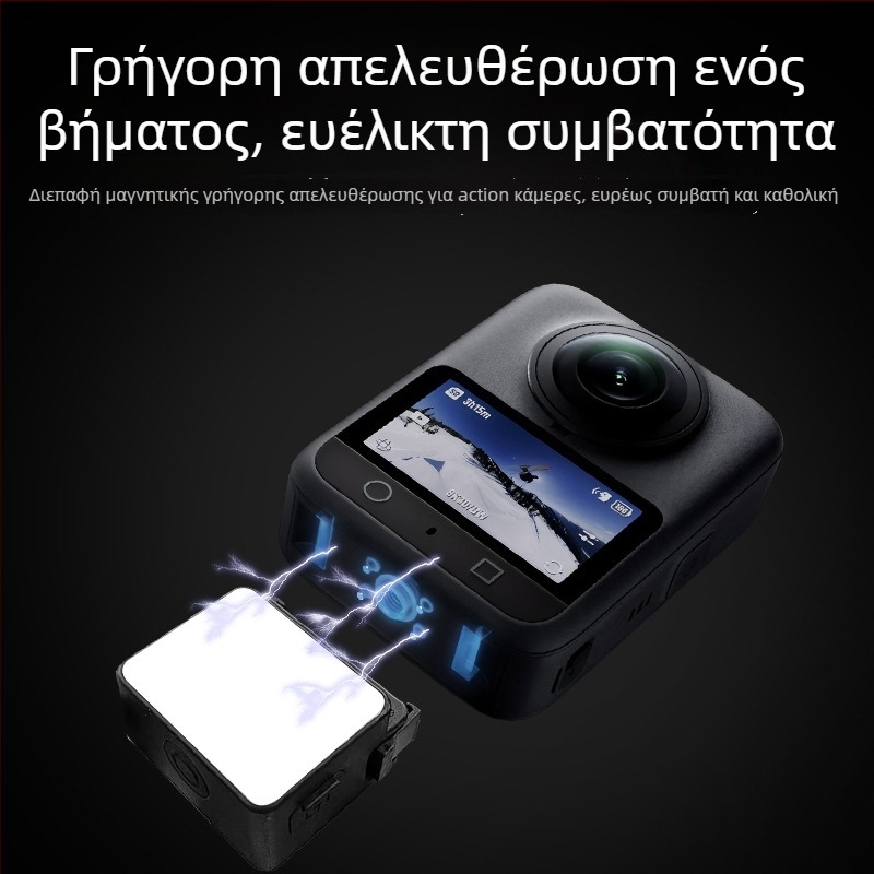 Συμπαγές LED φως πλήρωσης Action5 για Vlog γυρίσματα, Type-C γρήγορη φόρτιση, μαγνητική γρήγορη απελευθέρωση, μικρό φως με τρεις θερμοκρασίες χρώματος