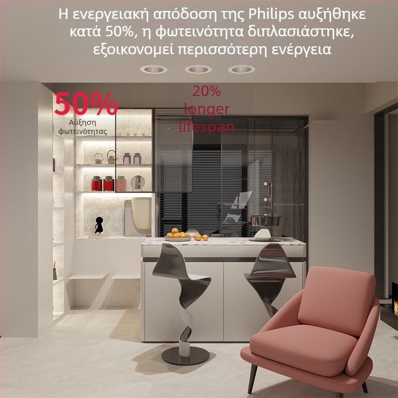 LED εντοιχιζόμενος προβολέας, 75 mm βαθύς κύπελος, σχήματος λόφου, προστασία ματιών, anti-glare, οροφής φως για σαλόνι και διάδρομο, κράμα αλουμινίου, 36V