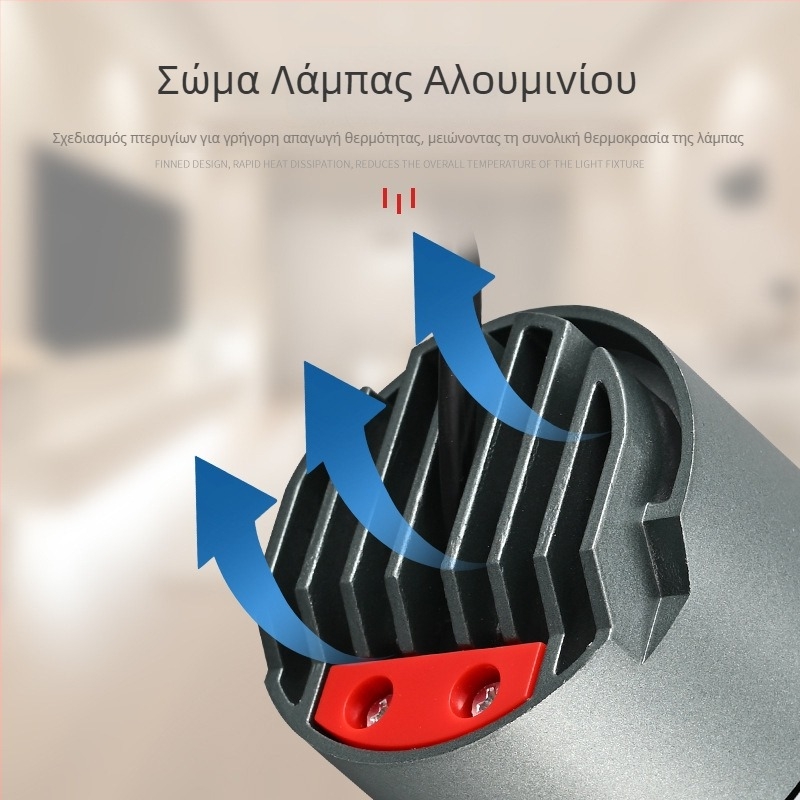 Προσαρμοσμένος COB LED προβολέας με πλήρες φάσμα για αντιθαμβωτικό φωτισμό τοίχου, οροφή σαλονιού, προστασία των ματιών, ενσωματωμένο αλουμινένιο περίβλημα, χωρίς κύριο φως, Pyrogel