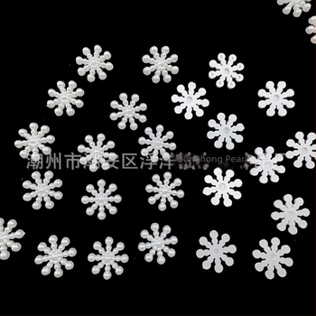 ABS νιφάδα patch για DIY – Off-white μαργαριταρένιο φινίρισμα, 14 mm, μονοπλευρο διακοσμητικό εξάρτημα για θήκη κινητού