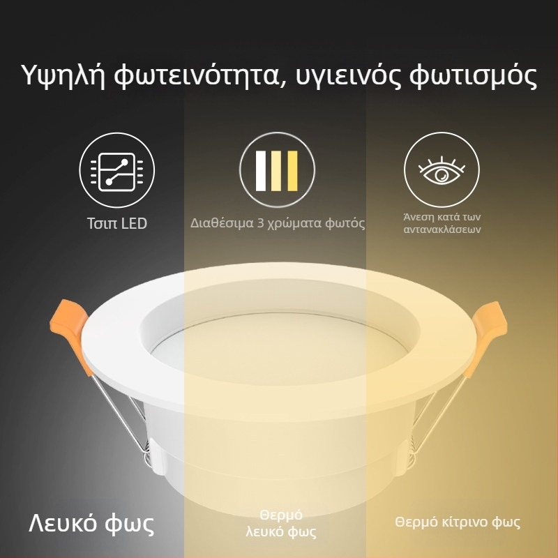 Foshan Lighting LED Downlight, 8 cm άνοιγμα, φωτιστικό οροφής σαλονιού, 2.5 ιντσών, 3W ενσωματωμένο φωτιστικό οροφής
