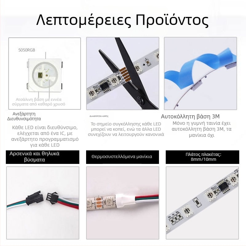 DMX512 LED λωρίδα, χαμηλής τάσης, πλήρους χρωματισμού 5050 RGB LED, προγραμματιζόμενη εξωτερική ευέλικτη λωρίδα φωτισμού