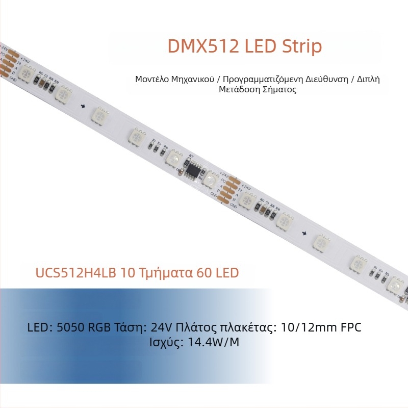 DMX512 LED λωρίδα, χαμηλής τάσης, πλήρους χρωματισμού 5050 RGB LED, προγραμματιζόμενη εξωτερική ευέλικτη λωρίδα φωτισμού
