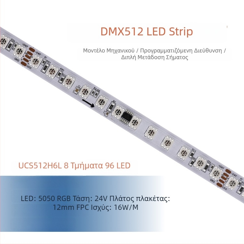DMX512 LED λωρίδα, χαμηλής τάσης, πλήρους χρωματισμού 5050 RGB LED, προγραμματιζόμενη εξωτερική ευέλικτη λωρίδα φωτισμού