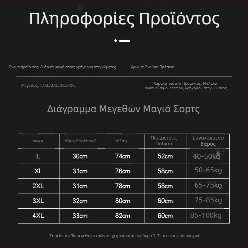 Ανδρικά μαγιό σε φαρδιά γραμμή, γρήγορο στέγνωμα, μονόχρωμα