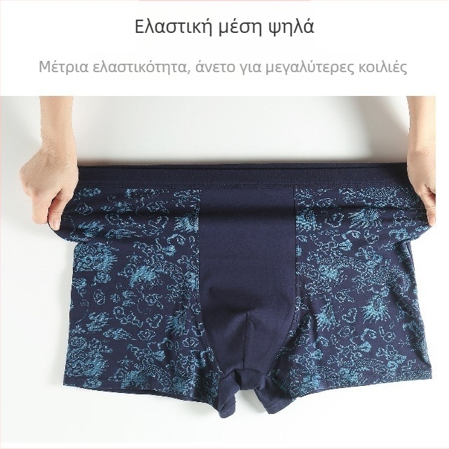 Ανδρικά βαμβακερά μποξεράκια με υψηλή μέση, σε μεγάλο μέγεθος, άνετη εφαρμογή, εκτυπώσεις: καρό, ζωϊκό μοτίβο, ζωγραφιά, ρίγες