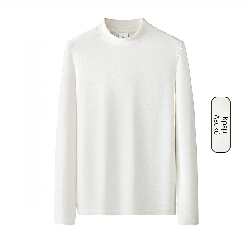 Ανδρικό μακρυμάνικο T‑shirt με στάσιμο γιακά, βασικό στρώμα από modal για τον χειμώνα, υψηλής ποιότητας