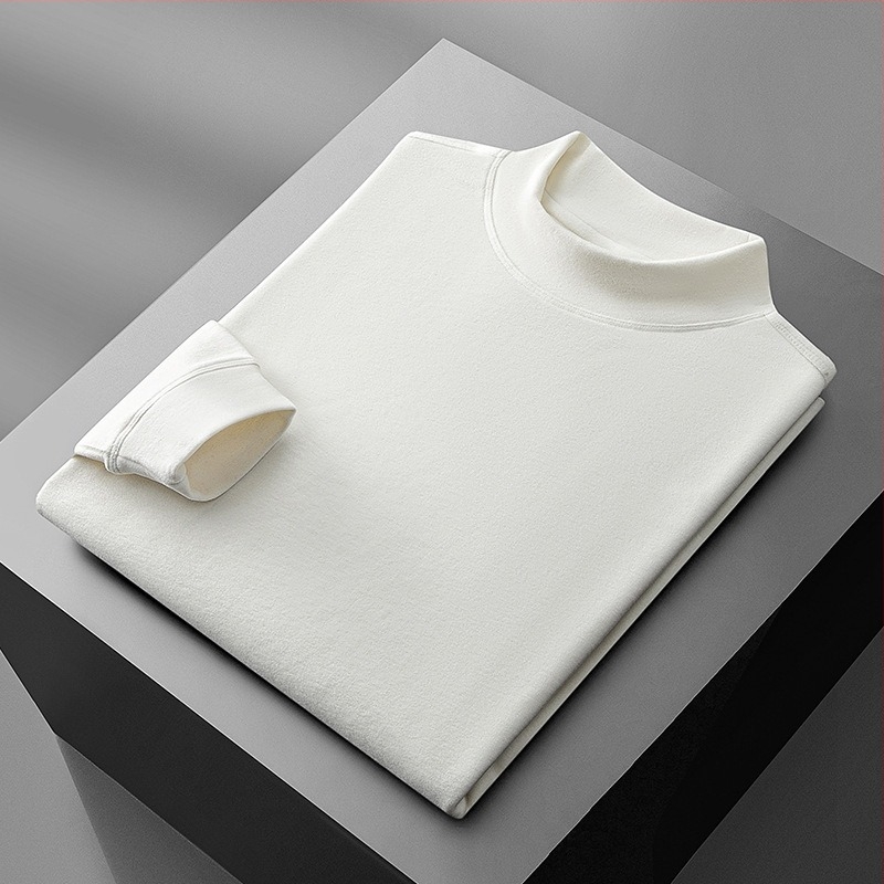 Ανδρικό μακρυμάνικο T‑shirt με στάσιμο γιακά, βασικό στρώμα από modal για τον χειμώνα, υψηλής ποιότητας