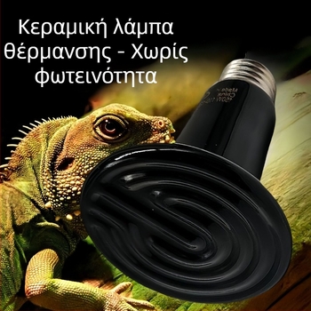 Κεραμικός λαμπτήρας θέρμανσης για ερπετά σε τεραριούμ — θέρμανση μόνο, χωρίς φως
