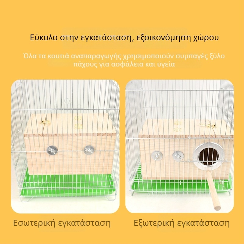 Ξύλινο κιβώτιο αναπαραγωγής παπαγάλων, κρεμαστή φωλιά, αξεσουάρ θέρμανσης κλουβιού