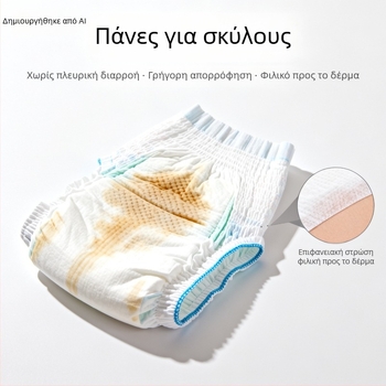 Cat Face Πανες για Σκύλους, XL, 10 τεμάχια, Cartoon στυλ, Υγιεινά παντελόνια για κατοικίδια, Υλικό fluff pulp/πολυμερές