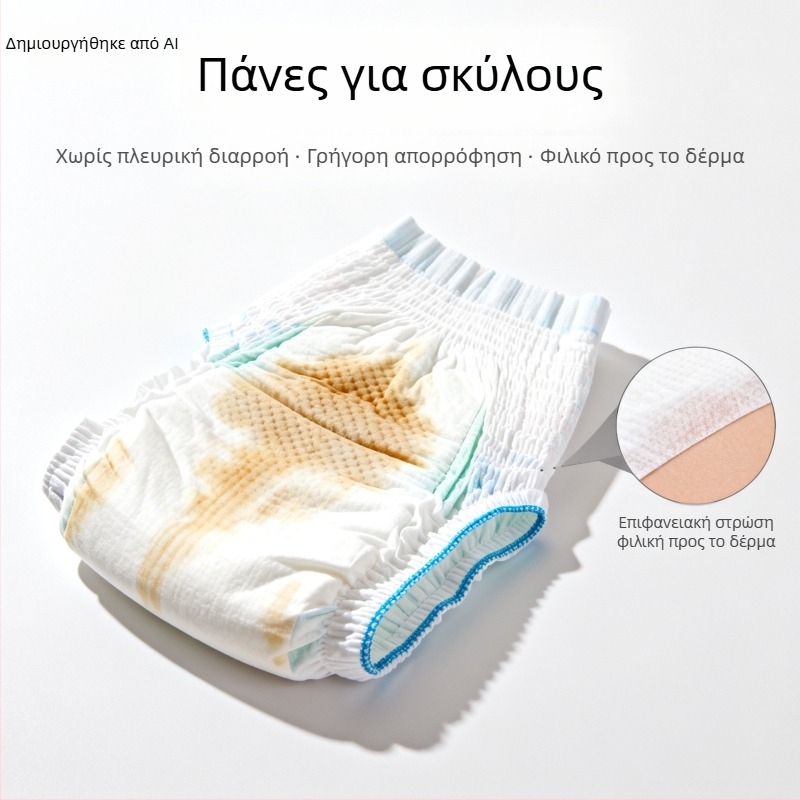 Cat Face Πανες για Σκύλους, XL, 10 τεμάχια, Cartoon στυλ, Υγιεινά παντελόνια για κατοικίδια, Υλικό fluff pulp/πολυμερές