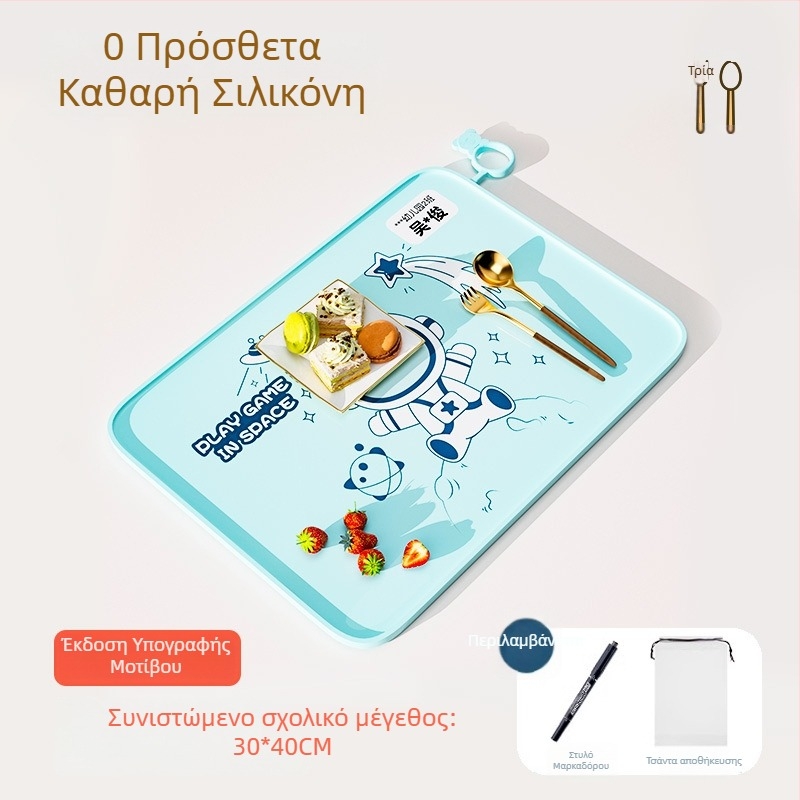 Πλακίδιο φαγητού από σιλικόνη για Α’ Δημοτικού, 40×60 εκ, αδιάβροχο και ανθεκτικό στα λίπη, με σχέδιο καρτούν, ποιότητα τροφίμων