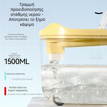 Δοχείο νερού για γάτες, 1,5 L, με αυτόματο φιλτράρισμα φρέσκου νερού για κατοικίδια