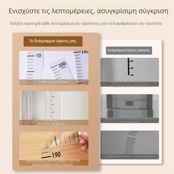 Αφαιρούμενο χωρίς βλάβη στον τοίχο μετρητής ύψους — διαφανές αυτοκόλλητο τοίχου για μέτρηση ύψους