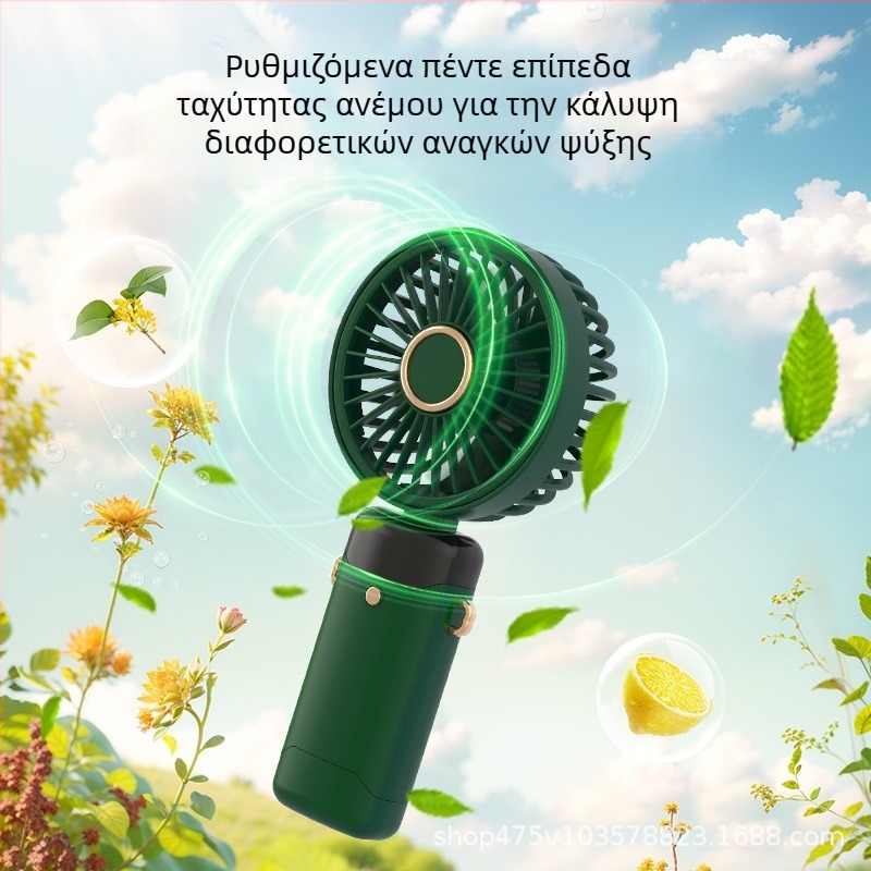 USB μικρός φορητός ανεμιστήρας, διπλωτός και επαναφορτιζόμενος, σχεδιασμένος για γύρω από τον λαιμό, ψηφιακή οθόνη, επιτραπέζιος μικρός ηλεκτρικός ανεμιστήρας με λογότυπο