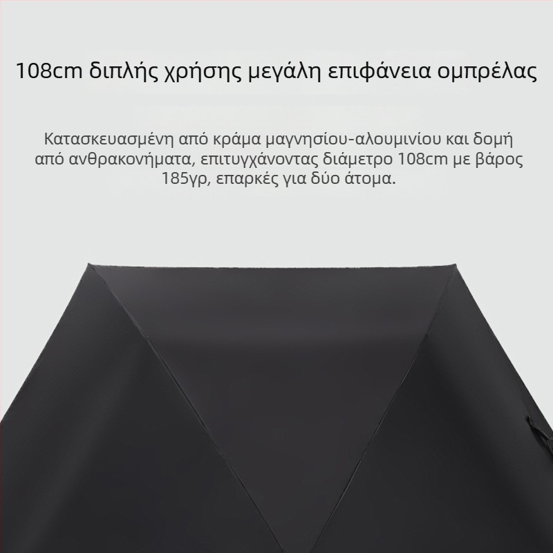 PARACHASE 108 cm πολύ ελαφριά και ευρύχωρη ομπρέλα με βινύλιο κάλυμμα, UV προστασία UPF 50+, ομπρέλα ήλιου και βροχής για γυναίκες