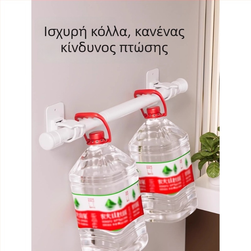 Αποθήκευση μπάνιου χωρίς διάτρηση με ισχυρή κόλλα για πετσέτες, επεκτειόμενη ράγα πετσέτας και σωλήνας κουρτίνας ντους