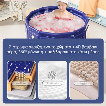 Αναδιπλούμενη παιδική μπανιέρα με παχύ στρώμα μόνωσης, PVC φιλικό προς το περιβάλλον, οικιακή χρήση.