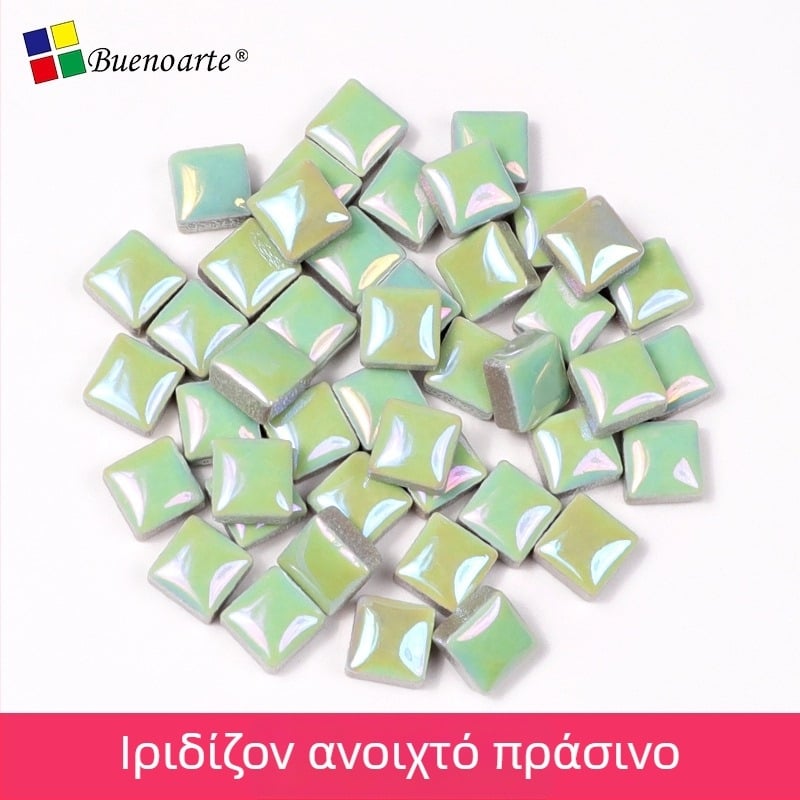 DIY κεραμικά μωσαϊκά πλακάκια - τεμάχια 1 cm ακανόνιστα, χειροποίητα, γλασαρισμένα, σε χρυσό, ασημί και πολύχρωμα